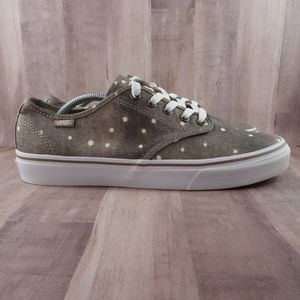 Vans Sneakers Womens 9 Camden Taupe White Spots Skate Shoes Skateboarding Casual